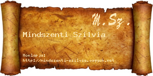 Mindszenti Szilvia névjegykártya